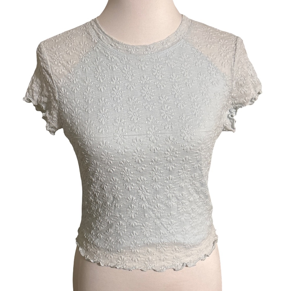 Atelier by Kirious Baby Blue Floral Stretch Crop Top